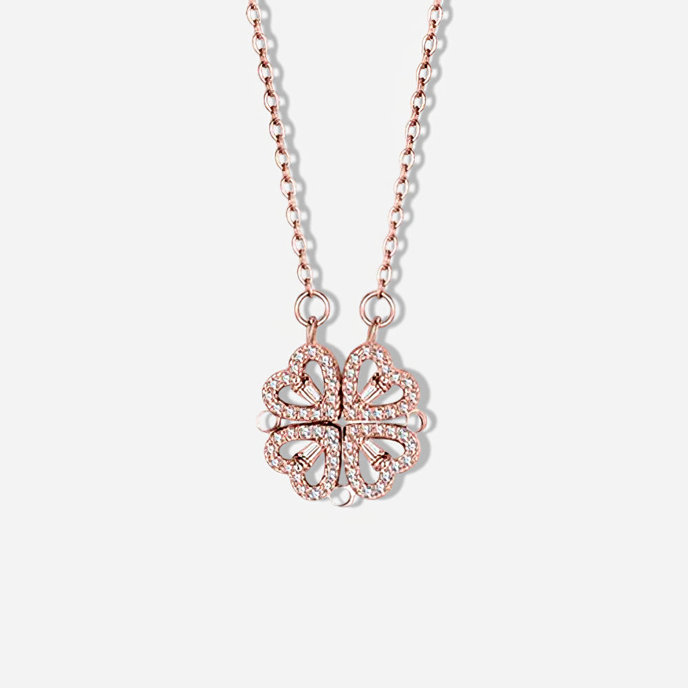 Clover Hearts Necklace – Symbol of Love, Luck & Protection