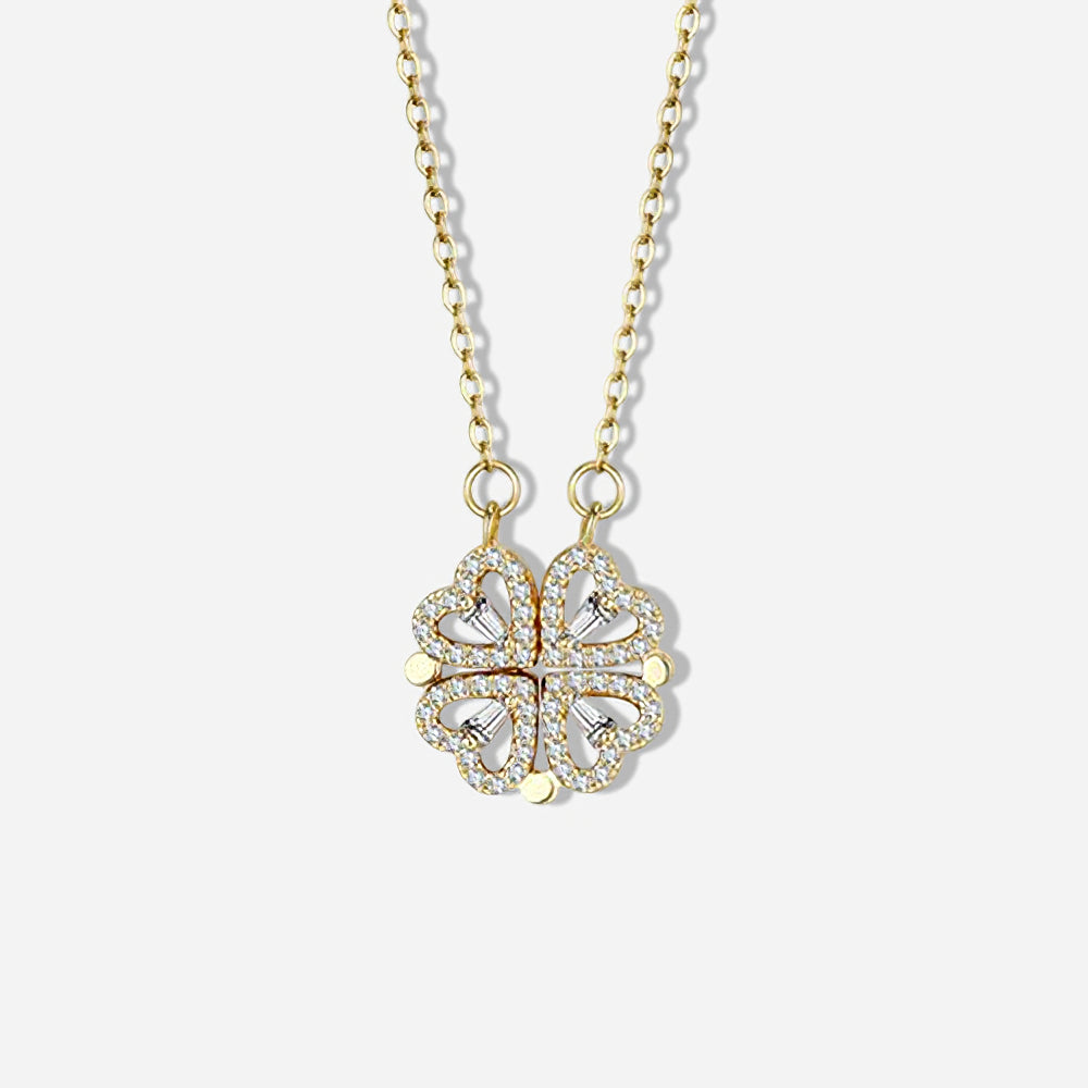 Clover Hearts Necklace – Symbol of Love, Luck & Protection