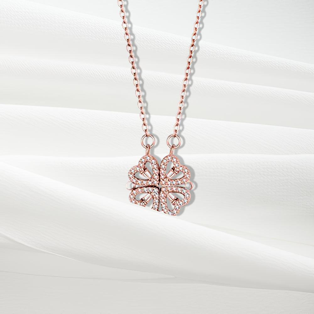 Clover Hearts Necklace – Symbol of Love, Luck & Protection