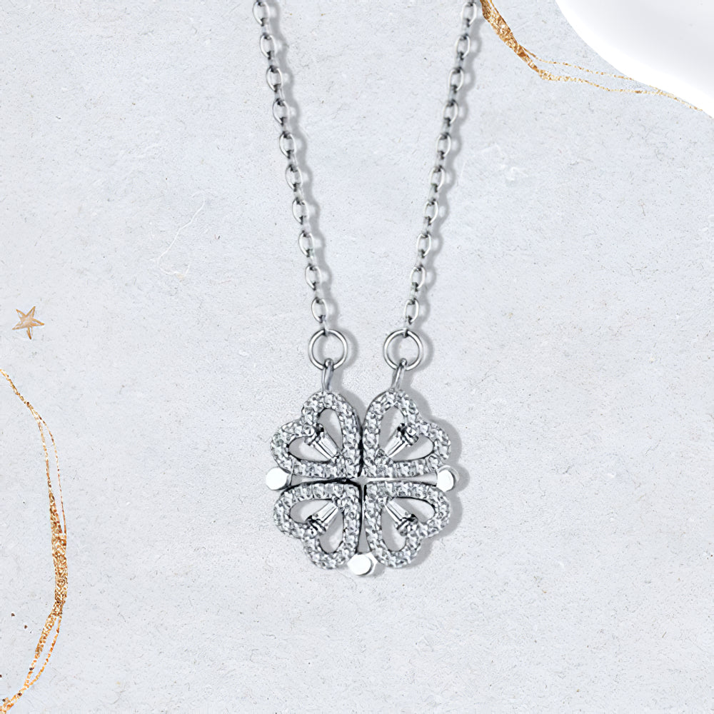 Clover Hearts Necklace – Symbol of Love, Luck & Protection