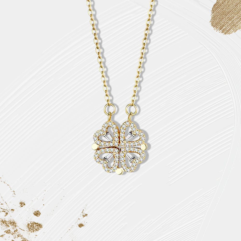 Clover Hearts Necklace – Symbol of Love, Luck & Protection