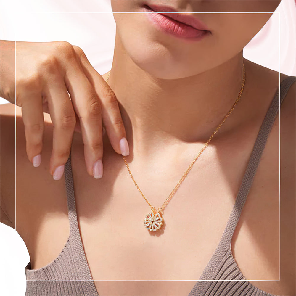 Clover Hearts Necklace – Symbol of Love, Luck & Protection