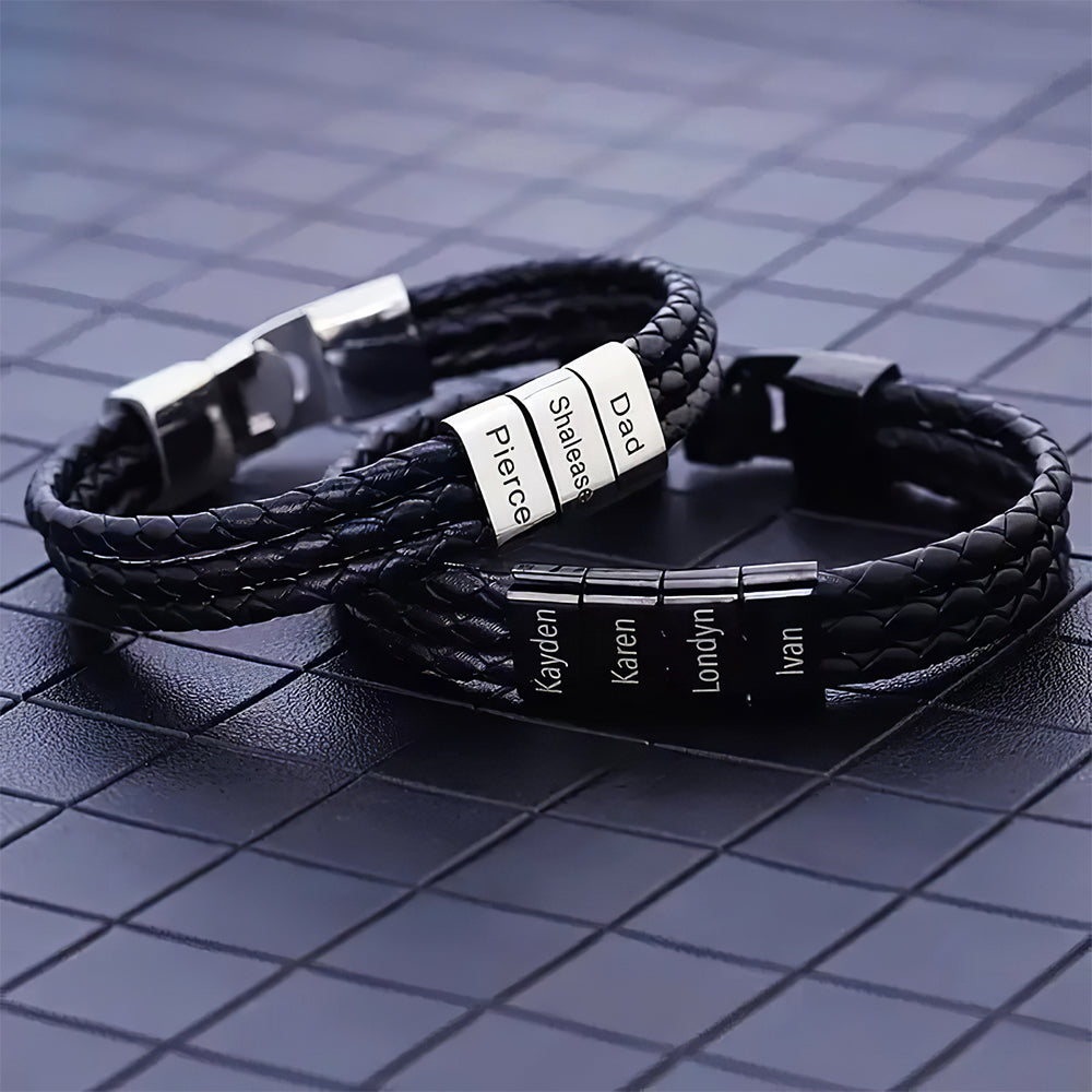 Custom Leather Bracelet – Celebrate Your Family