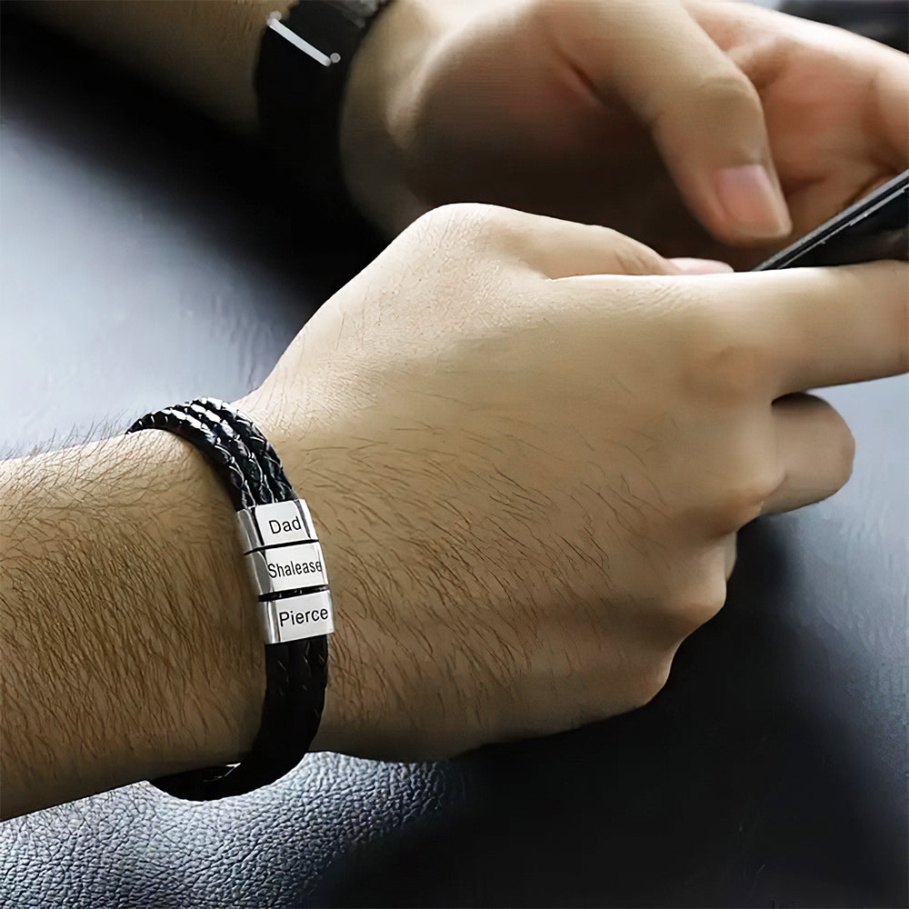 Custom Leather Bracelet – Celebrate Your Family