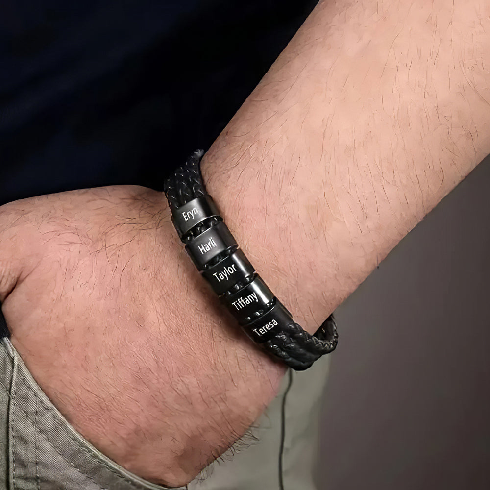 Custom Leather Bracelet – Celebrate Your Family