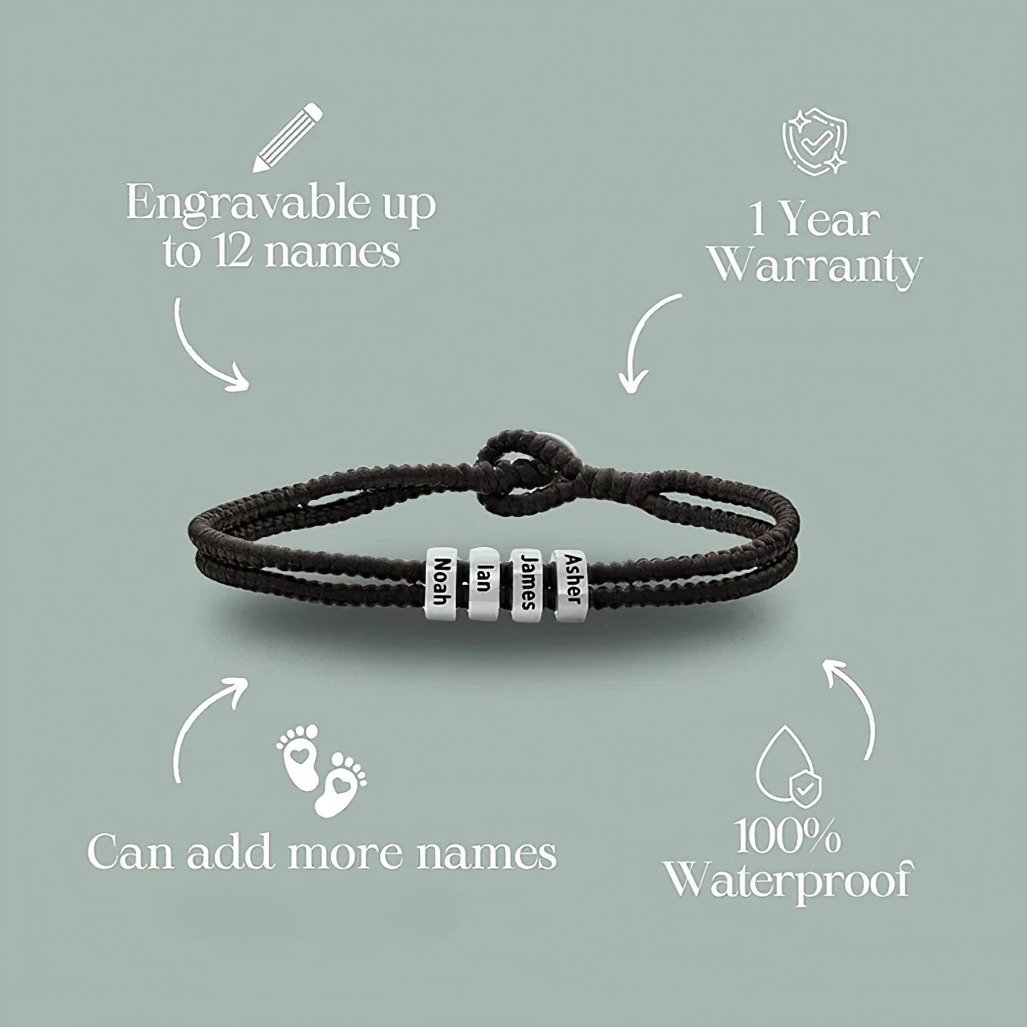 Custom Name Engraving Bracelet – Personalized Handmade Bracelet