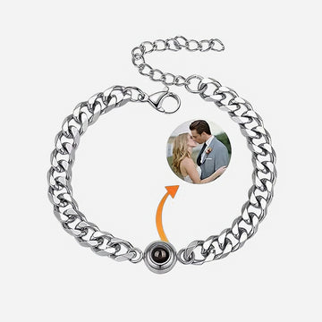 Custom Photo Projection Bracelet for Men – Memorial Gift for Dad