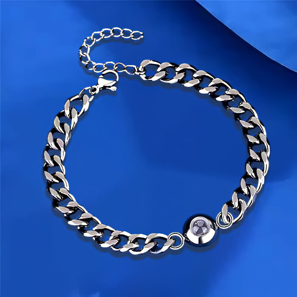 Custom Photo Projection Bracelet for Men – Memorial Gift for Dad