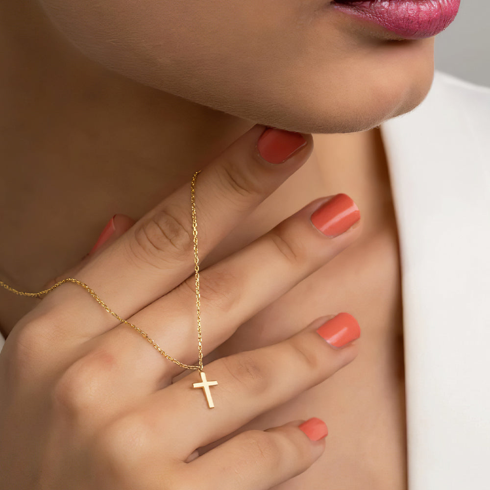 Dainty Cross Necklace – Minimalist Christian Jewelry