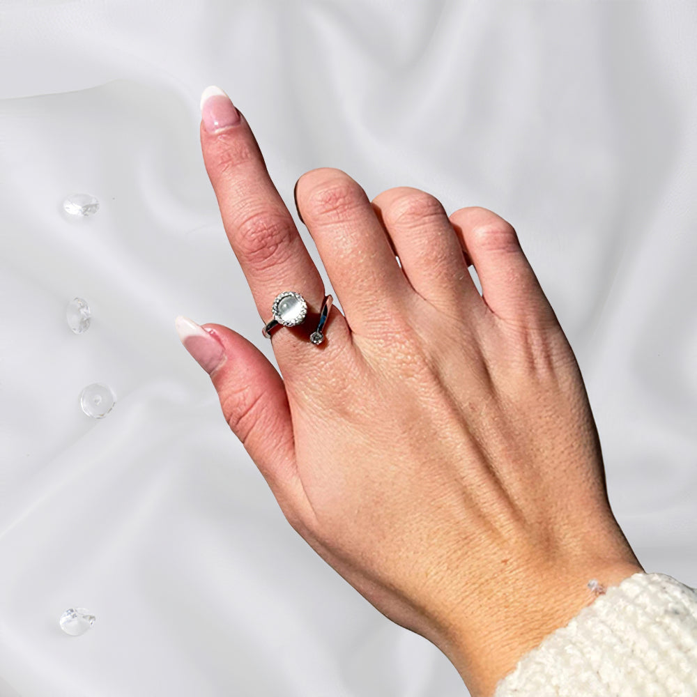 Elegant Opal Spinner Ring – Anti-Anxiety Fidget Ring