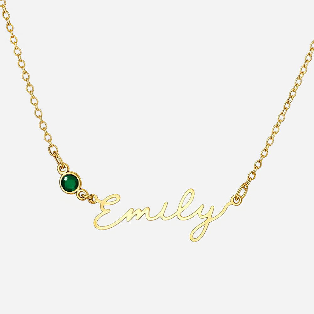 Handcrafted Gift for Her - Custom Name & Birthstone Necklace