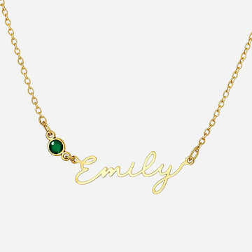 Handcrafted Gift for Her - Custom Name & Birthstone Necklace
