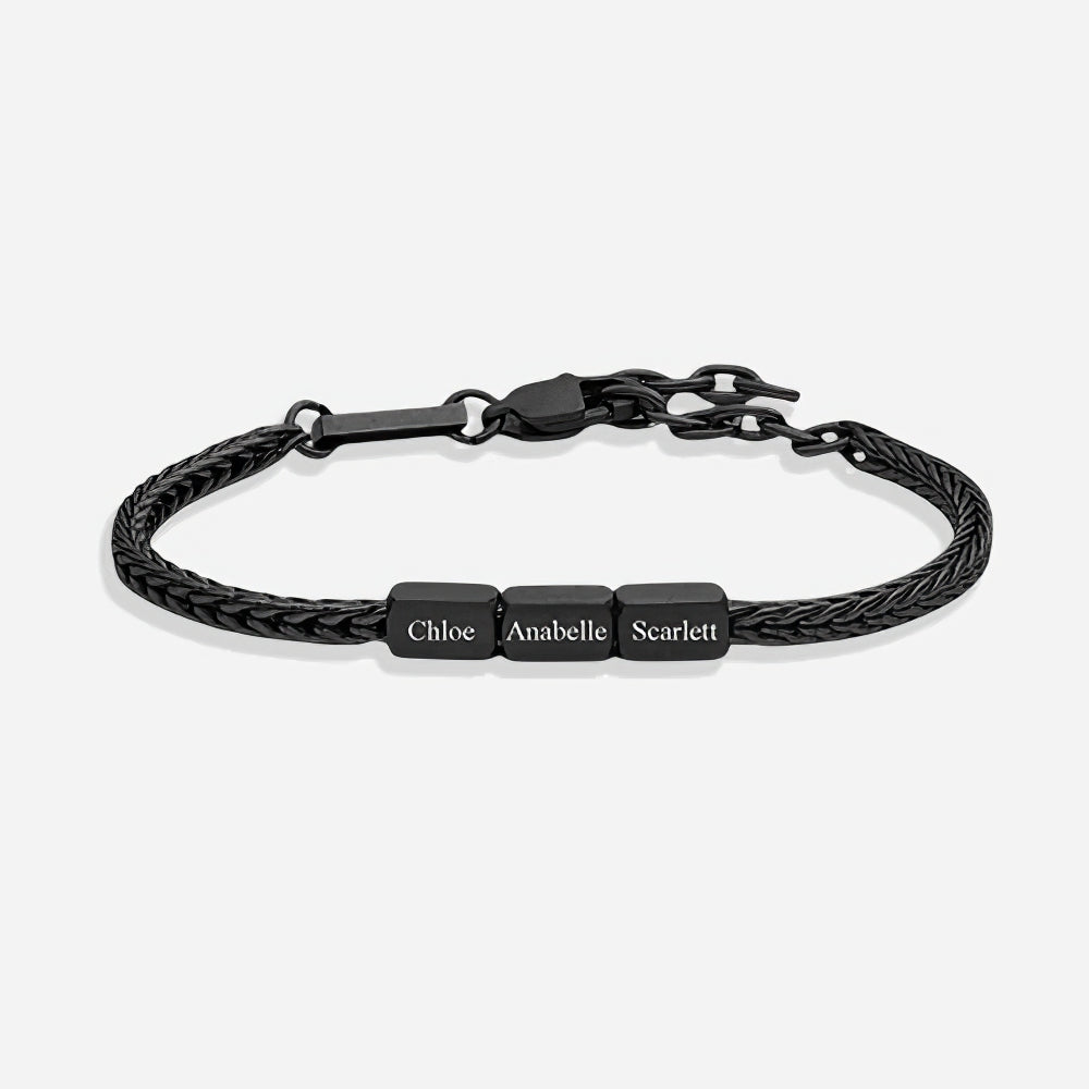 Men’s Personalized Engraving Bracelet – Stainless Steel Custom Plate