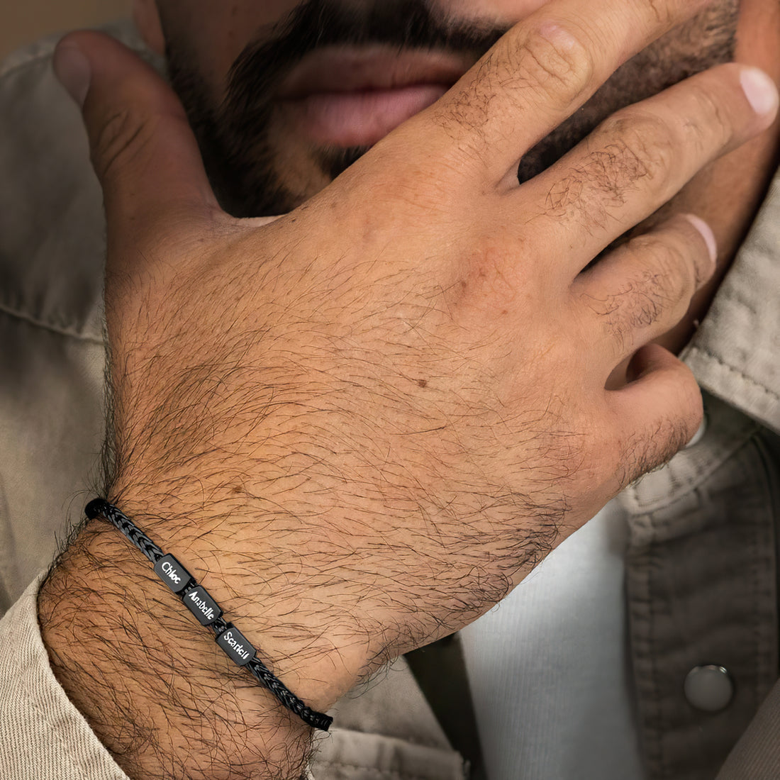 Men’s Personalized Engraving Bracelet – Stainless Steel Custom Plate