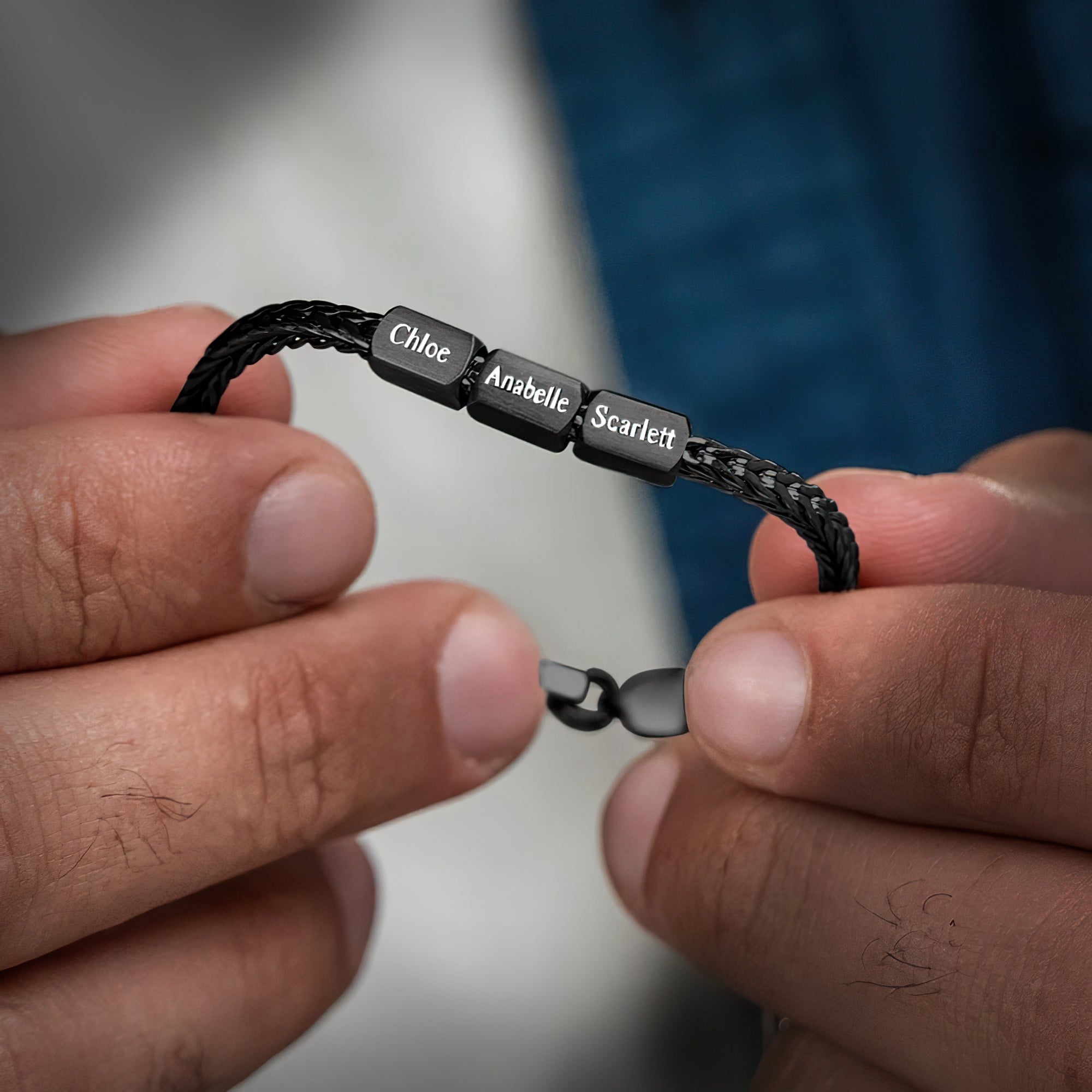 Men’s Personalized Engraving Bracelet – Stainless Steel Custom Plate