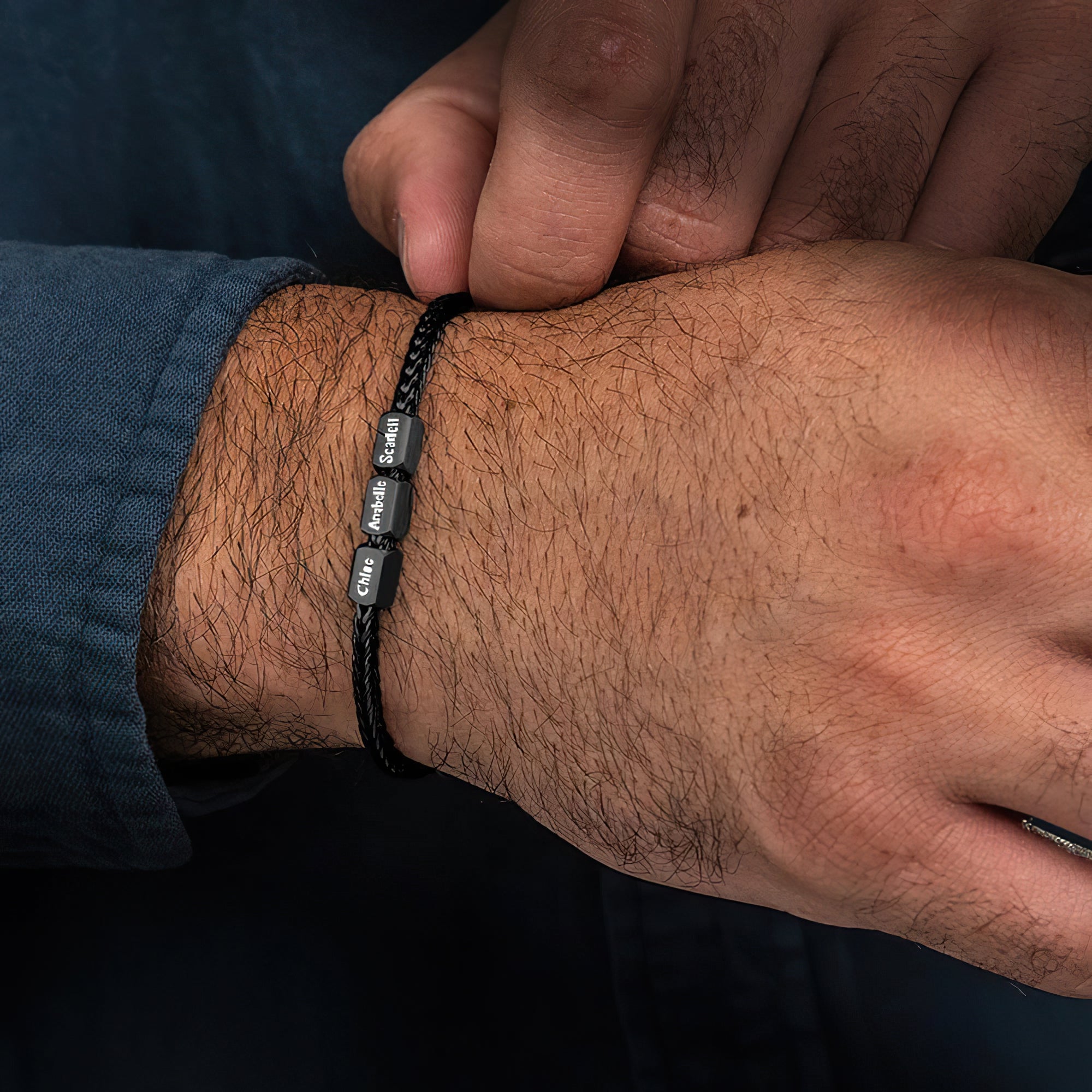 Men’s Personalized Engraving Bracelet – Stainless Steel Custom Plate