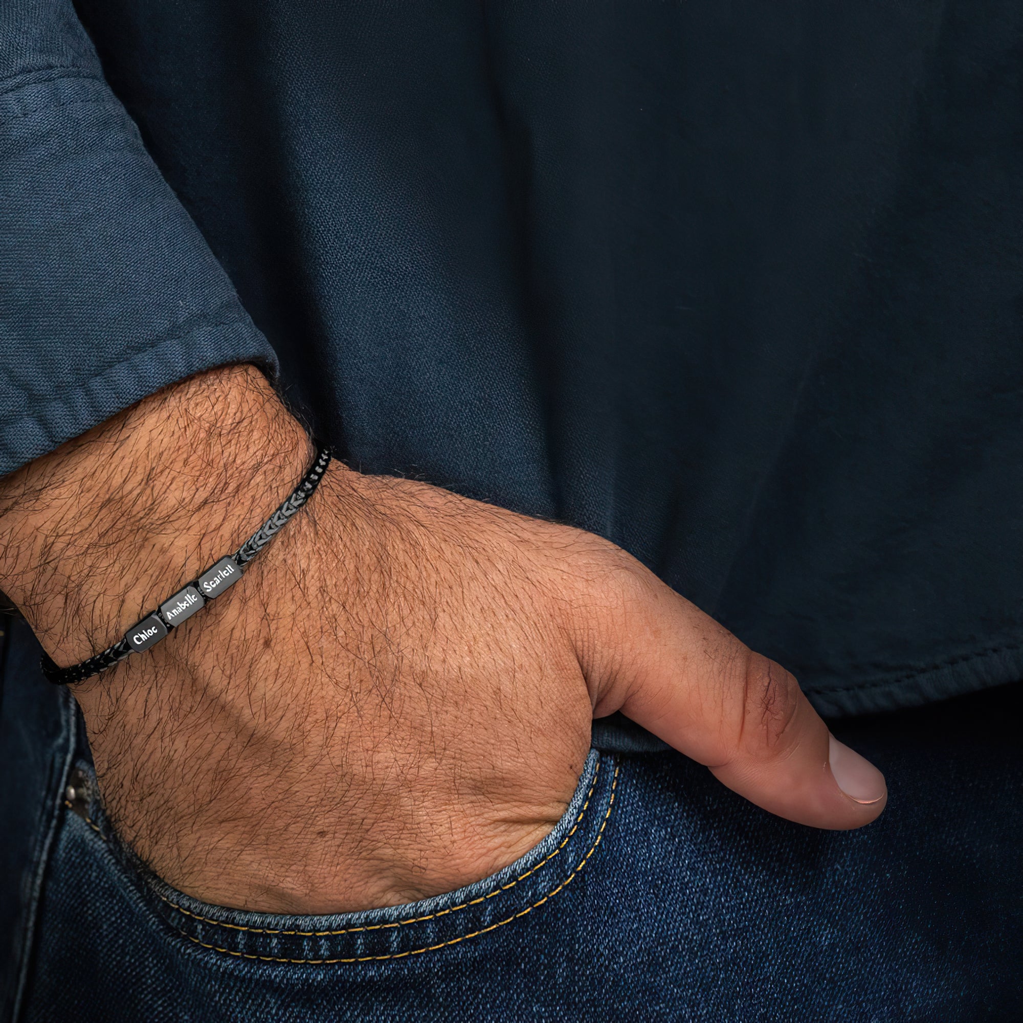 Men’s Personalized Engraving Bracelet – Stainless Steel Custom Plate