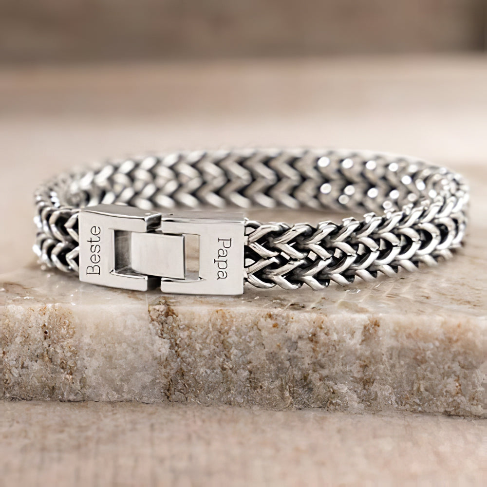 Men’s Personalized Stainless Steel Bracelet – Custom Engraving Gift