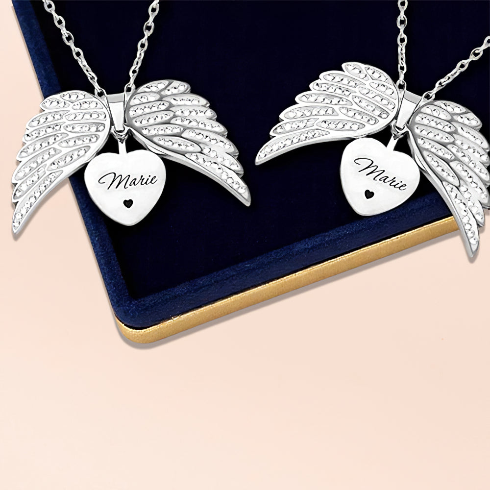 Personalized Angel Wings Necklace with Hidden Name