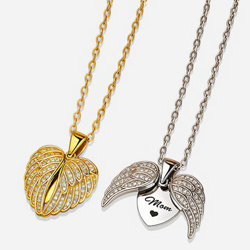 Personalized Angel Wings Necklace with Hidden Name