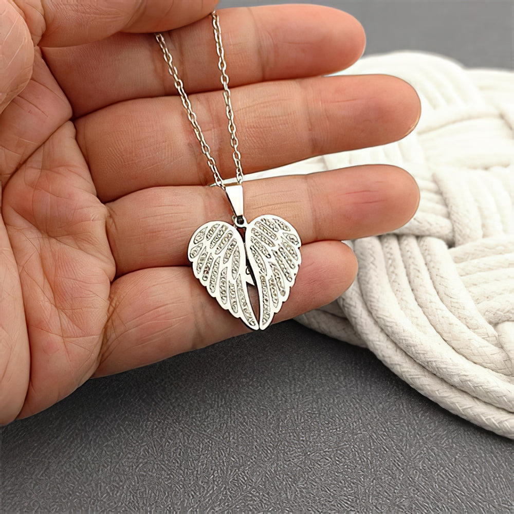 Personalized Angel Wings Necklace with Hidden Name