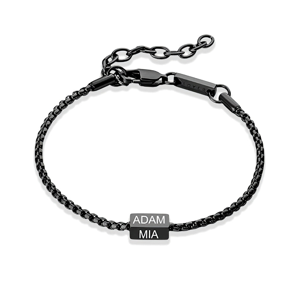 Personalized Dad Bar Bracelet – Custom Name Engraving for Dad, Mom, or Family