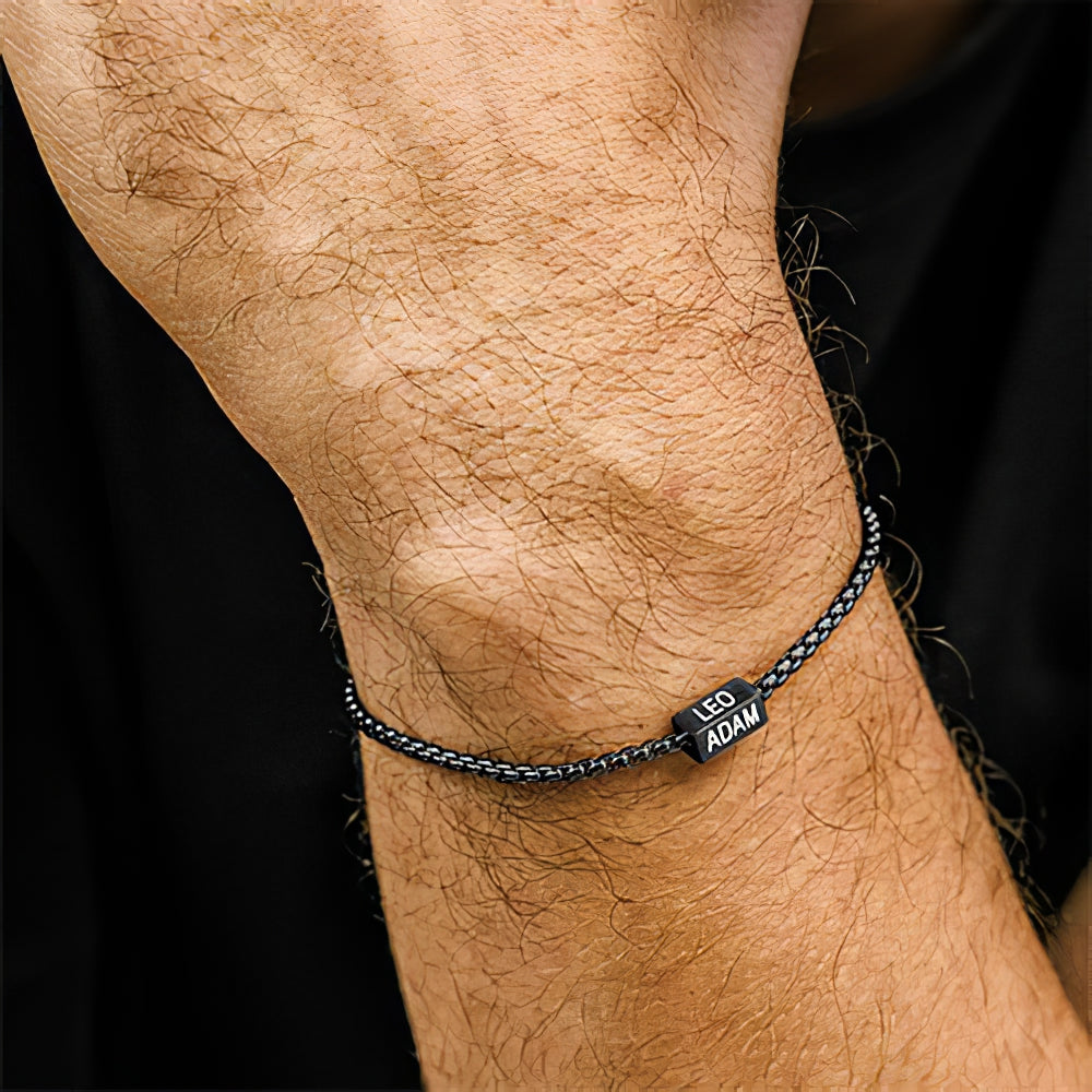Personalized Dad Bar Bracelet – Custom Name Engraving for Dad, Mom, or Family
