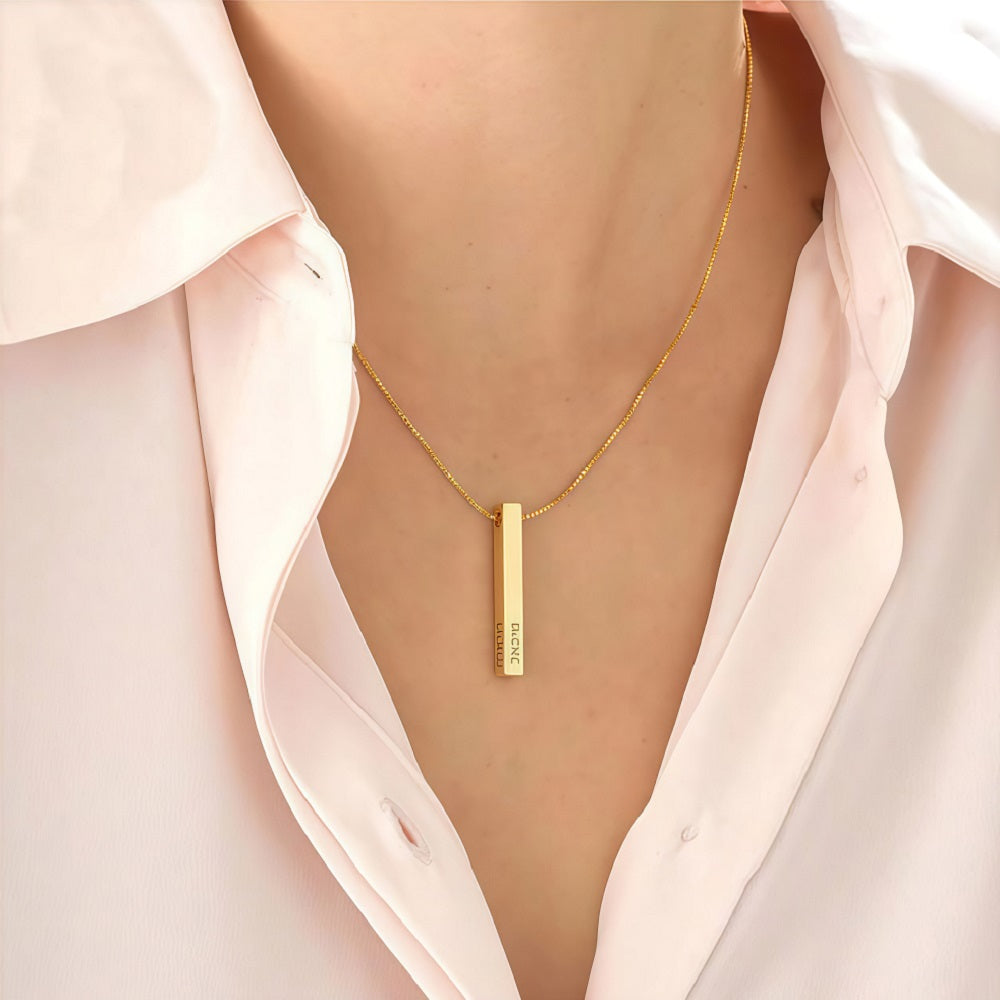 Personalized Bar Necklace – Custom Engraving for Names