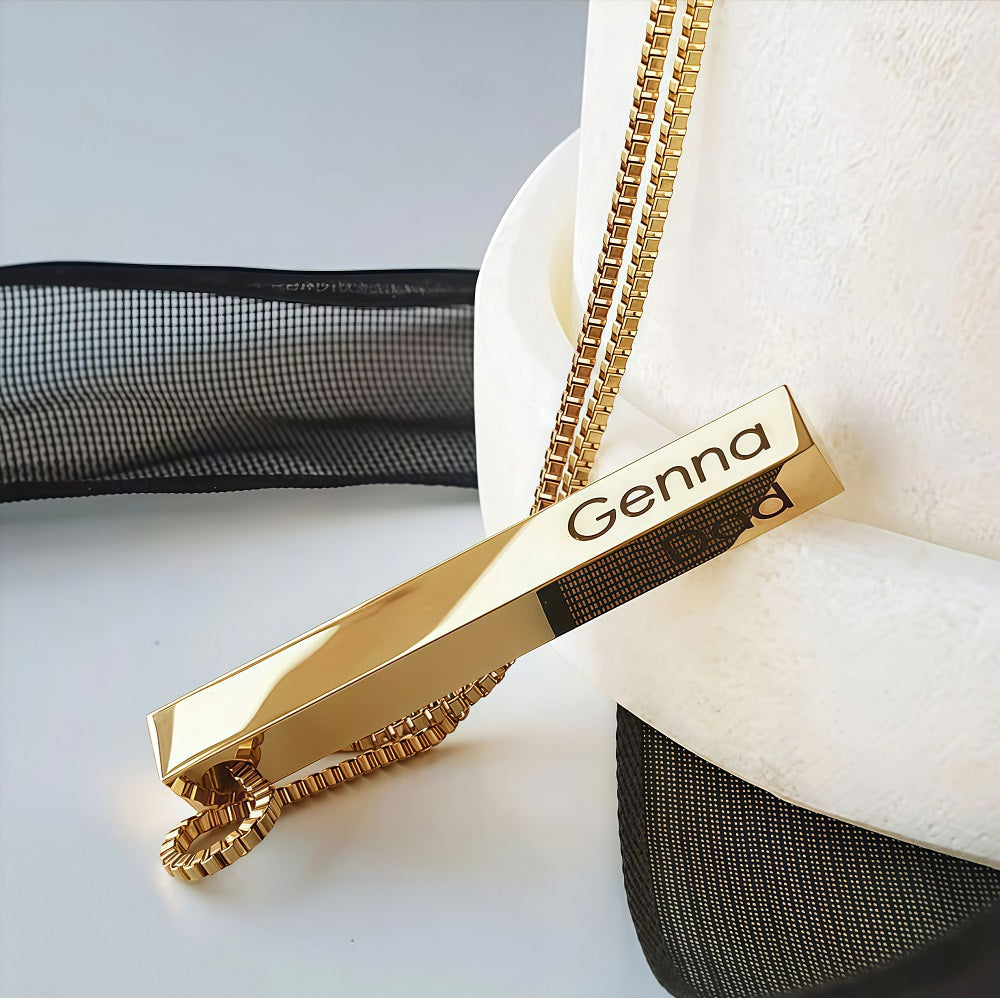 Personalized Bar Necklace – Custom Engraving for Names