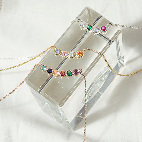 Personalized Birthstone Necklace – Custom Family Jewelry Gift