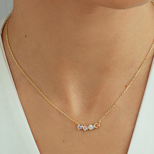 Personalized Birthstone Necklace – Custom Family Jewelry Gift