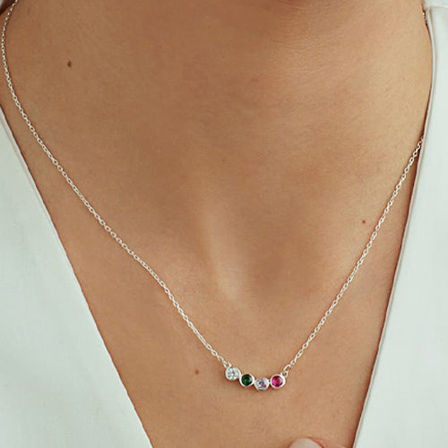 Personalized Birthstone Necklace – Custom Family Jewelry Gift