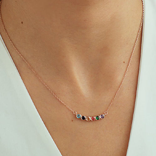 Personalized Birthstone Necklace – Custom Family Jewelry Gift