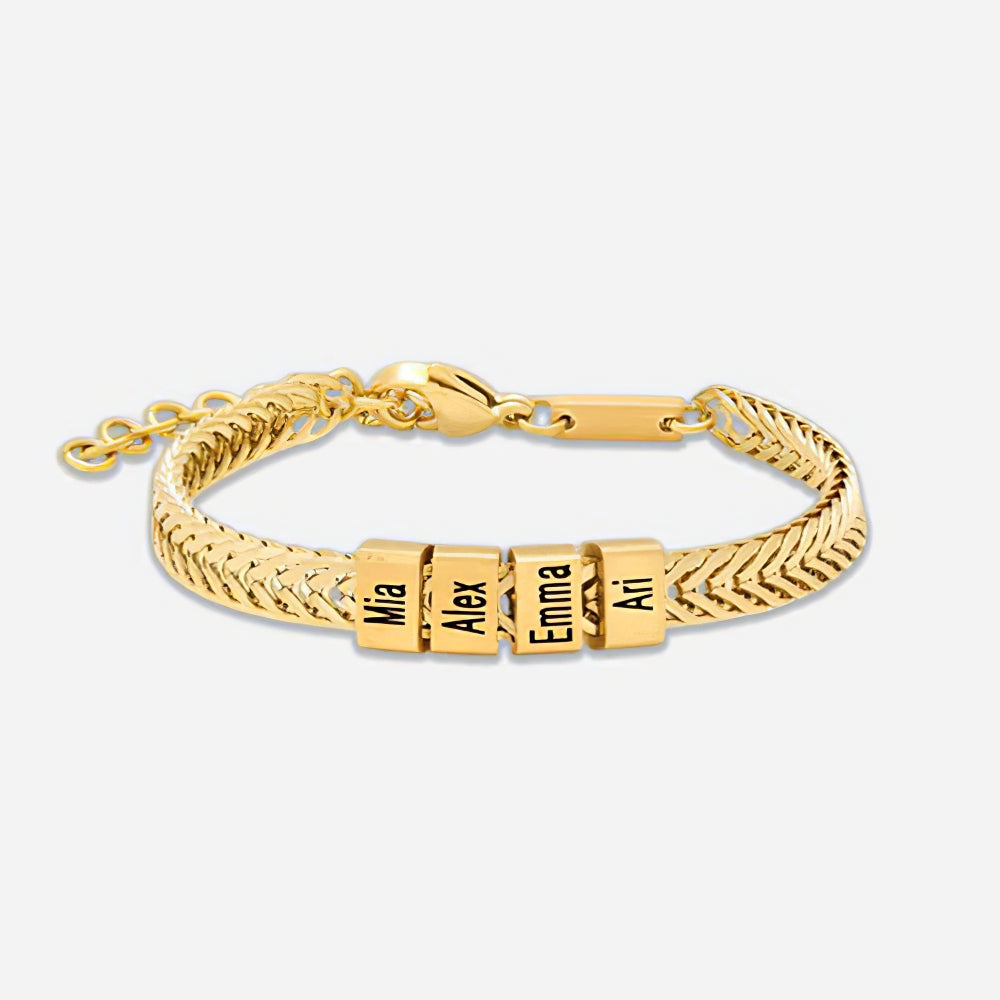 Personalized Bracelet – Custom Engraved Name Beads