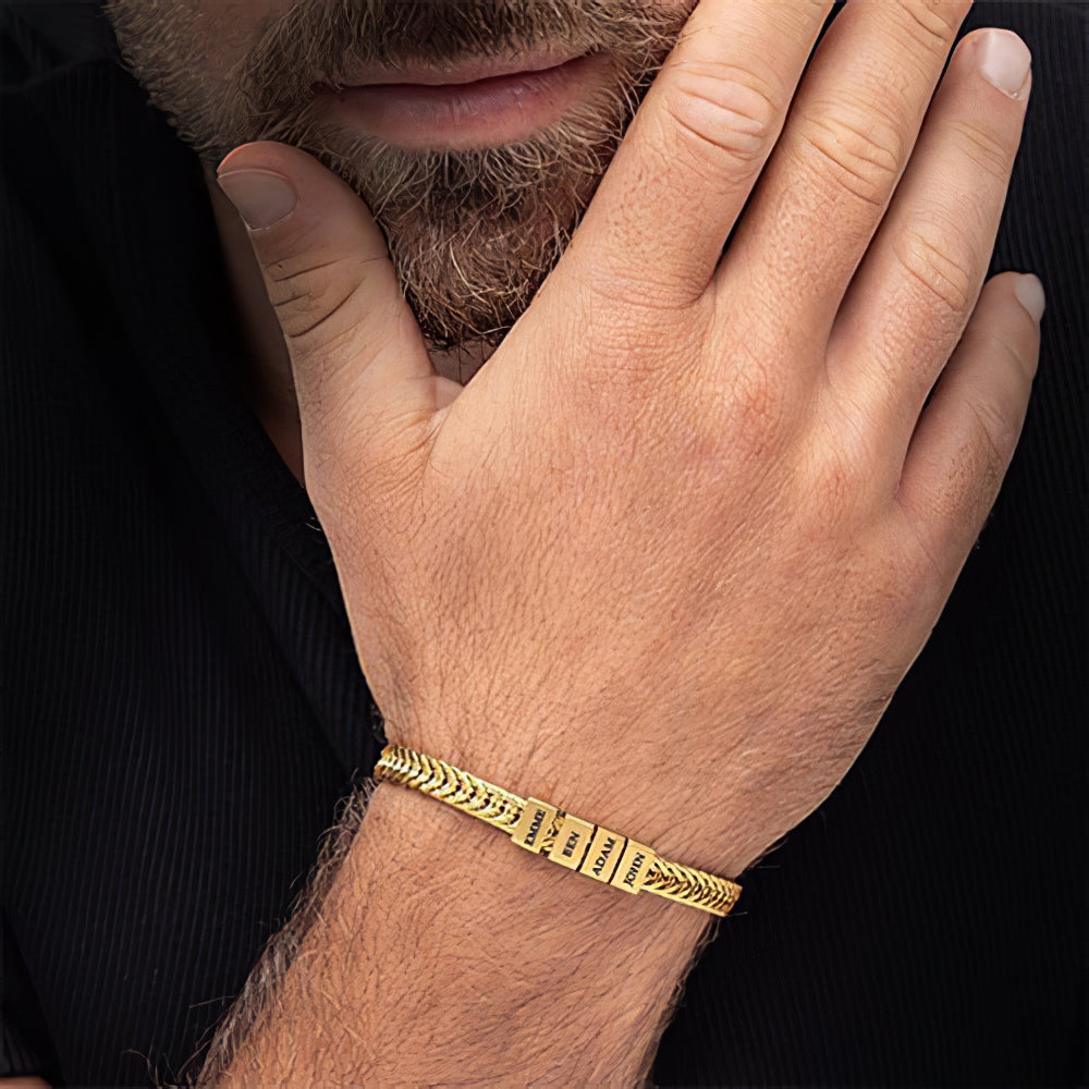 Personalized Bracelet – Custom Engraved Name Beads