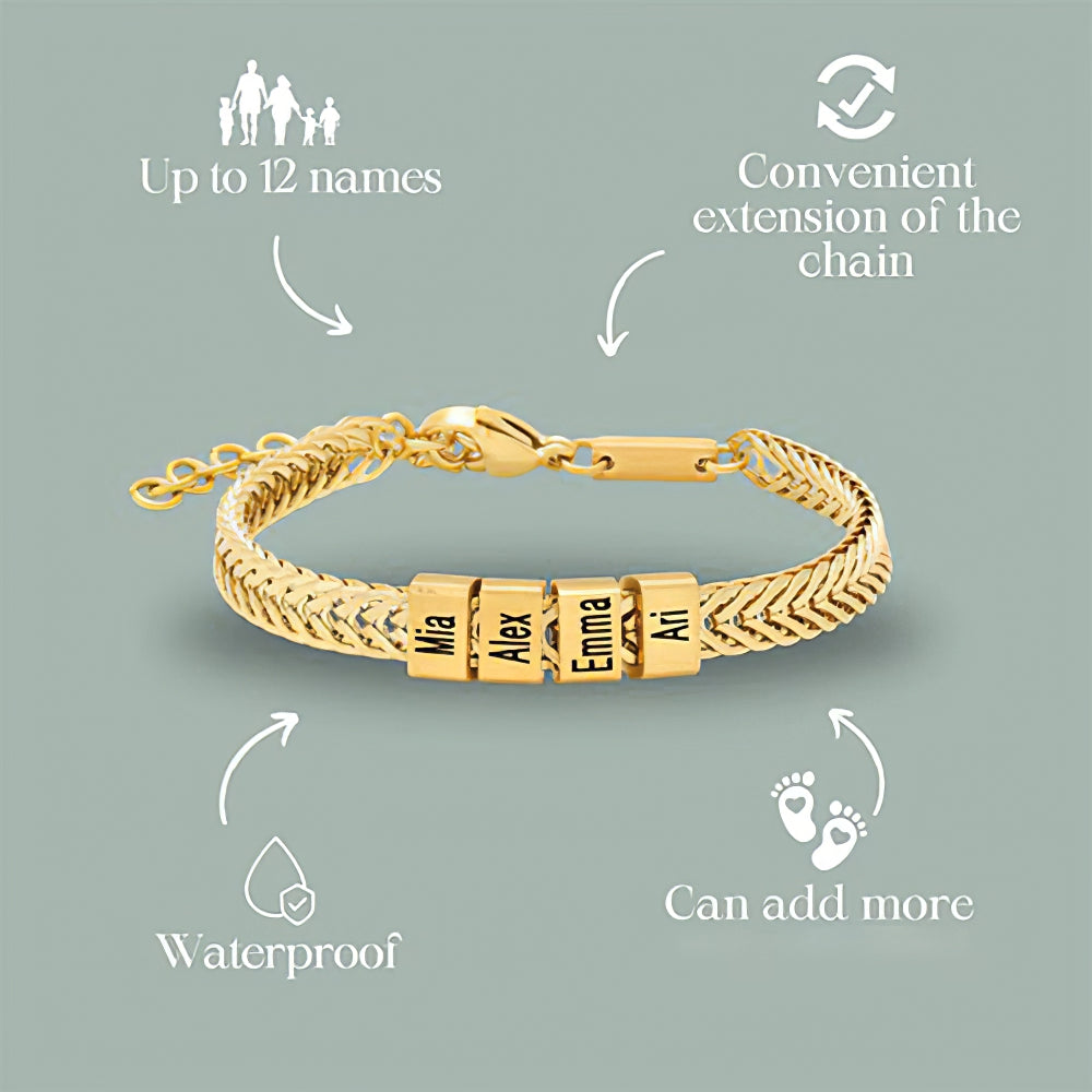 Personalized Bracelet – Custom Engraved Name Beads