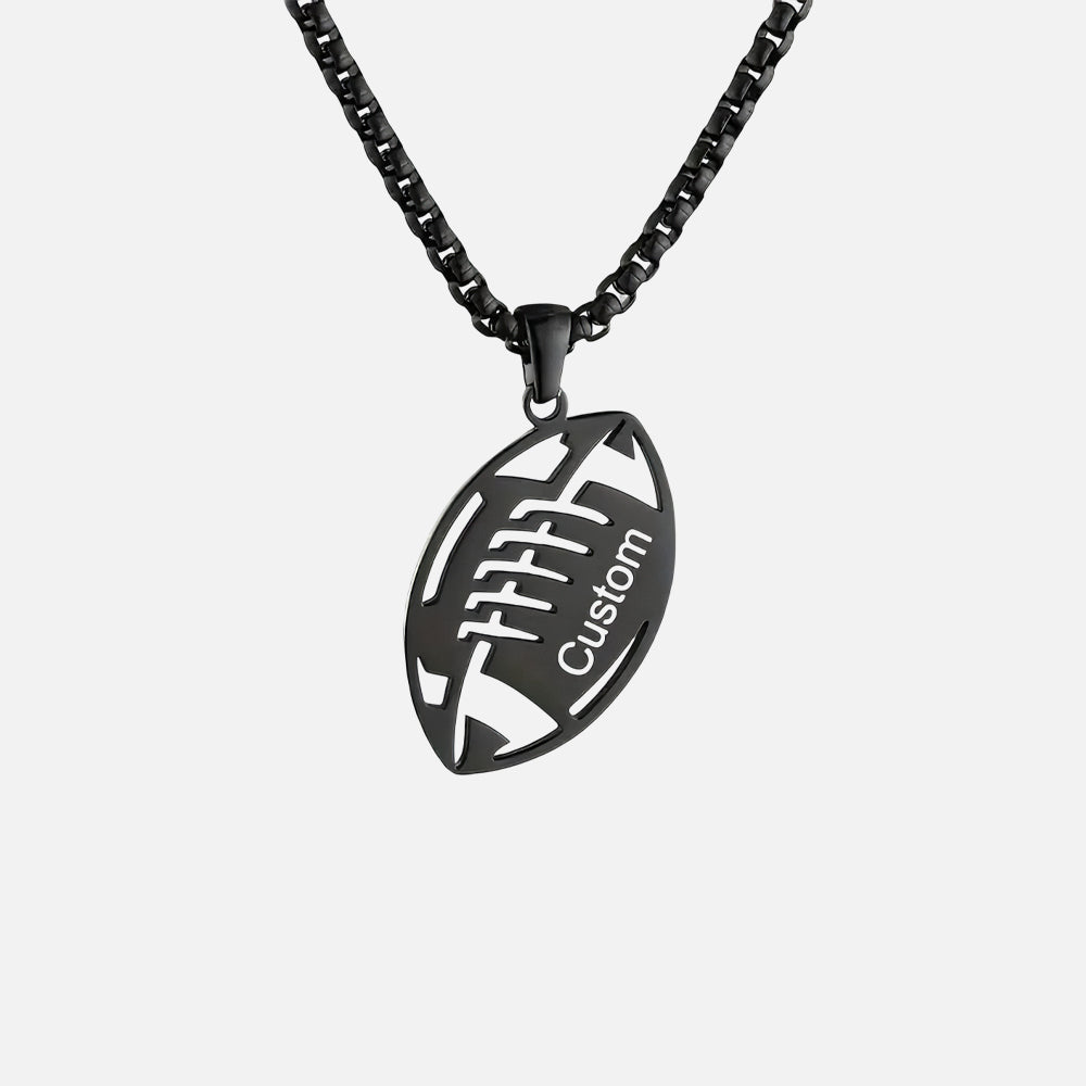 Rugby Pendant Necklace for Men – Stainless Steel