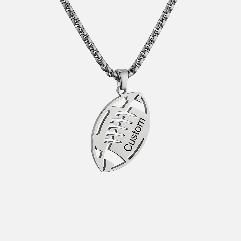 Rugby Pendant Necklace for Men – Stainless Steel