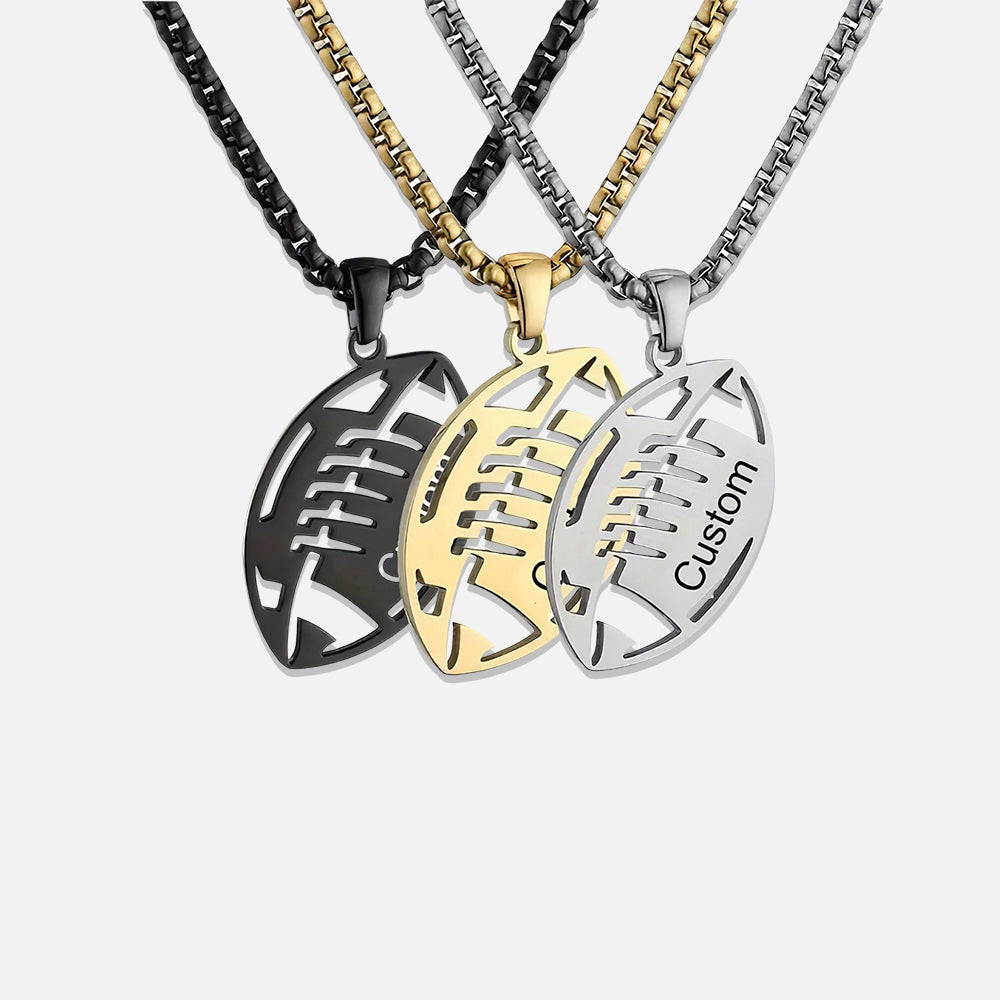 Rugby Pendant Necklace for Men – Stainless Steel