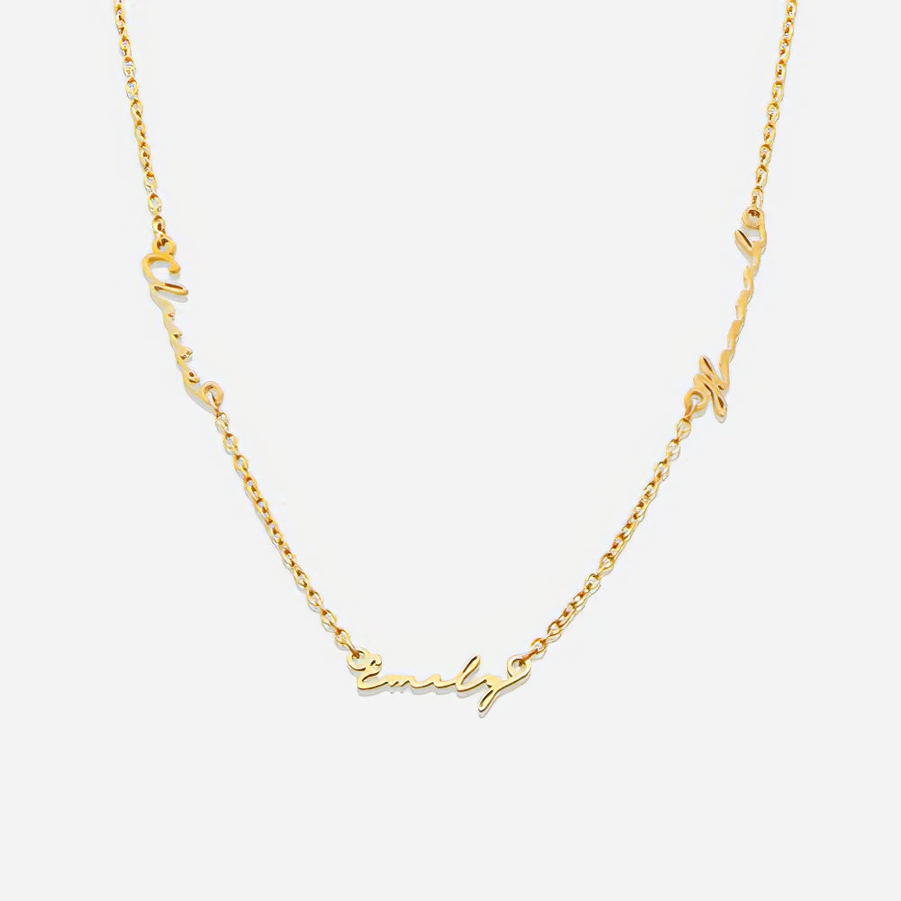 Triple Name Necklace – Personalized Custom Signature Necklace for Women