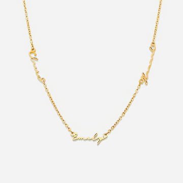 Triple Name Necklace – Personalized Custom Signature Necklace for Women