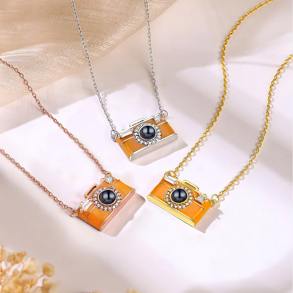 Custom Photo Camera Necklace – Personalized Picture Pendant Gift