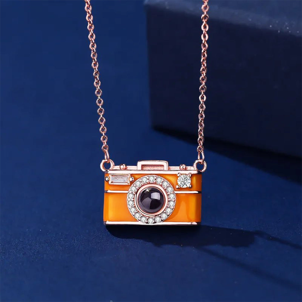 Custom Photo Camera Necklace – Personalized Picture Pendant Gift