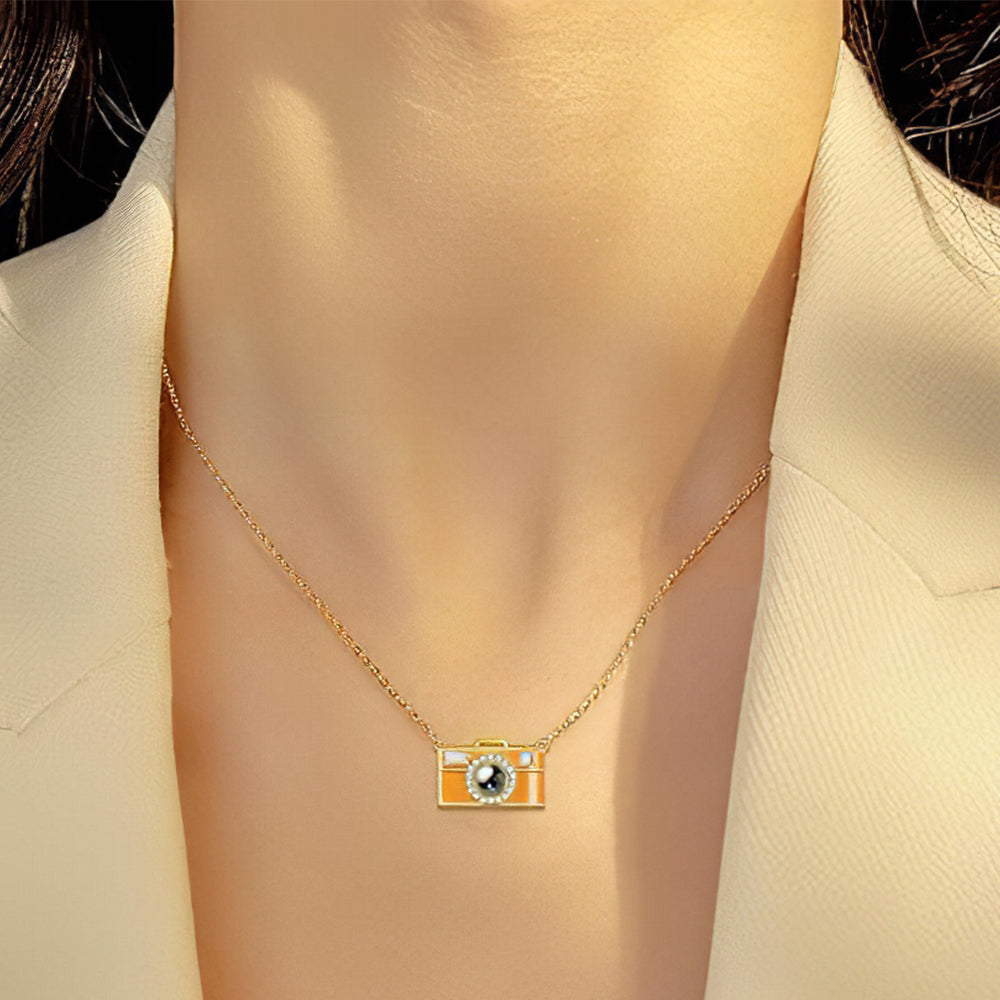 Custom Photo Camera Necklace – Personalized Picture Pendant Gift