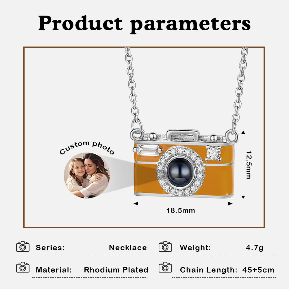 Custom Photo Camera Necklace – Personalized Picture Pendant Gift