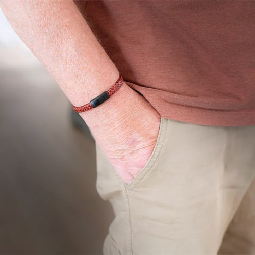 Men’s Braided Leather Bracelet – Custom Engraved Message