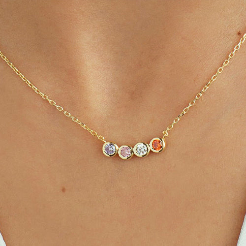 Personalized Birthstone Necklace – Custom Family Jewelry Gift