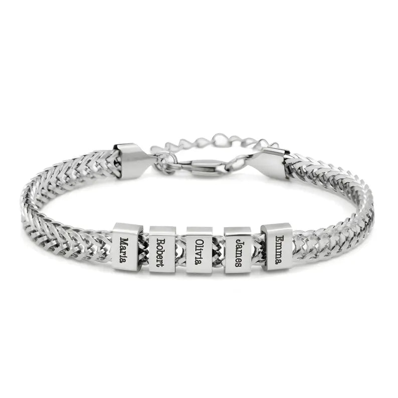 Personalized Bracelet – Custom Engraved Name Beads